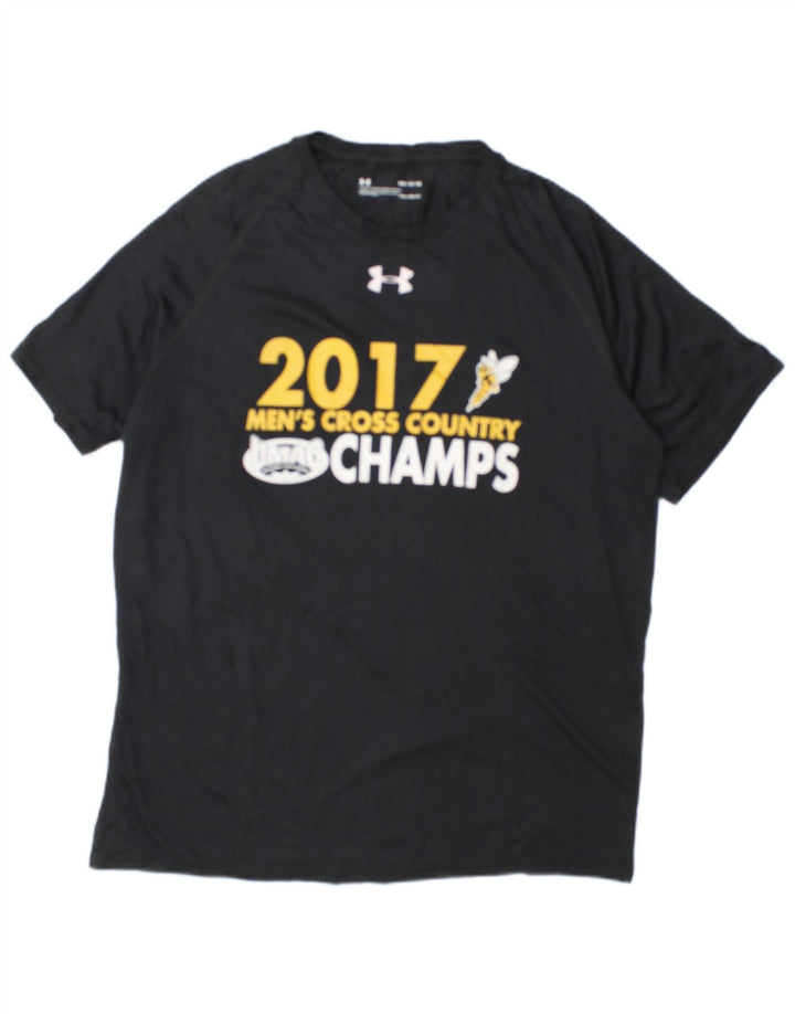 Męski t-shirt z grafiką Under Armour Heat Gear, średni czarny