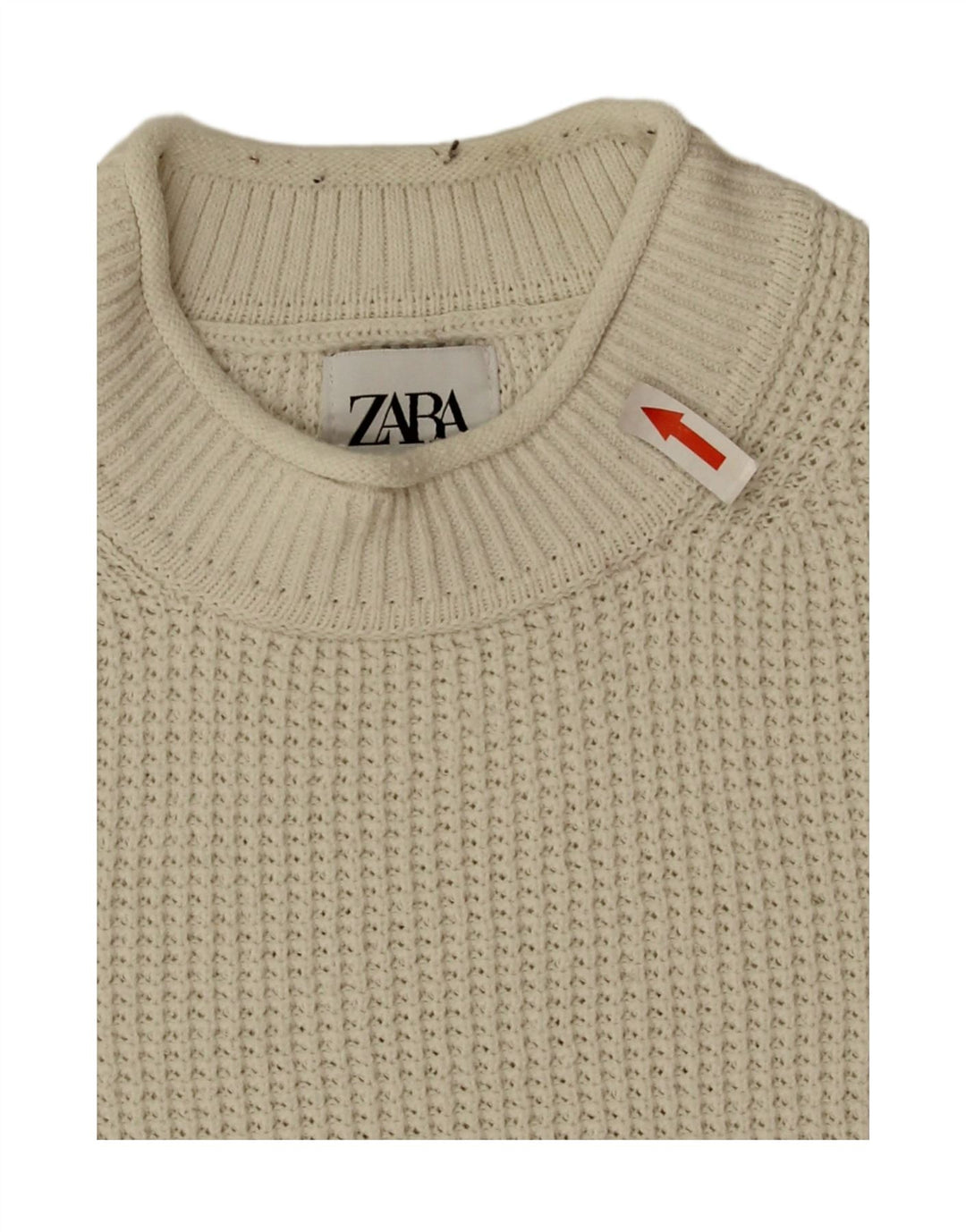 Męski sweter z golfem Zara, średniej wielkości biała bawełna