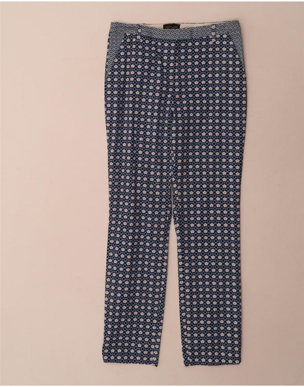 Damskie spodnie Chino Topshop Slim Fit UK 8 Small W26 L28 Niebieskie geometryczne