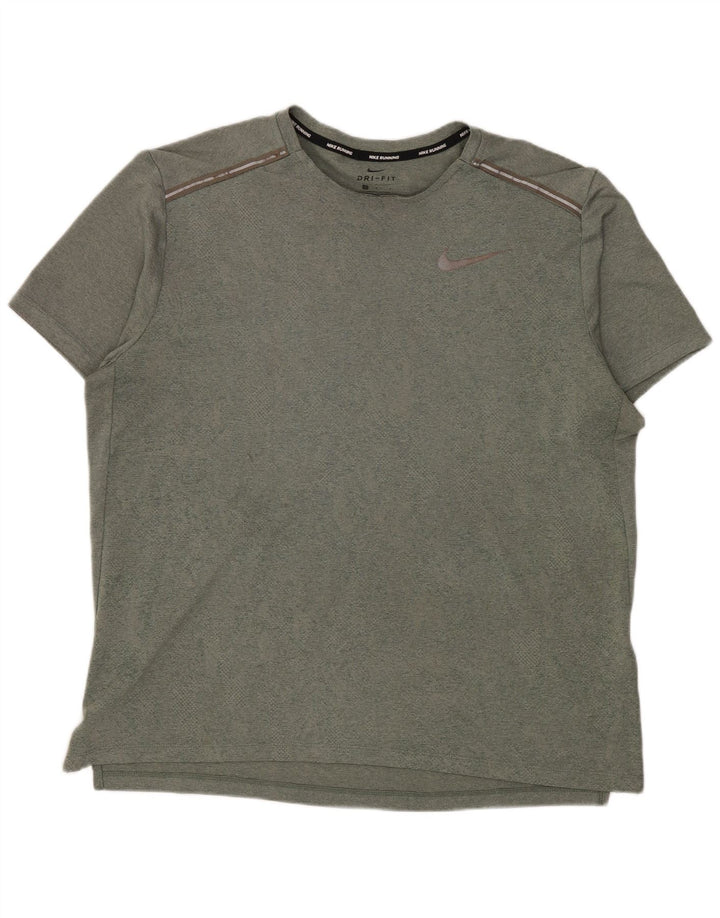 Męski T-shirt Nike Dri Fit, duży, zielony, poliester