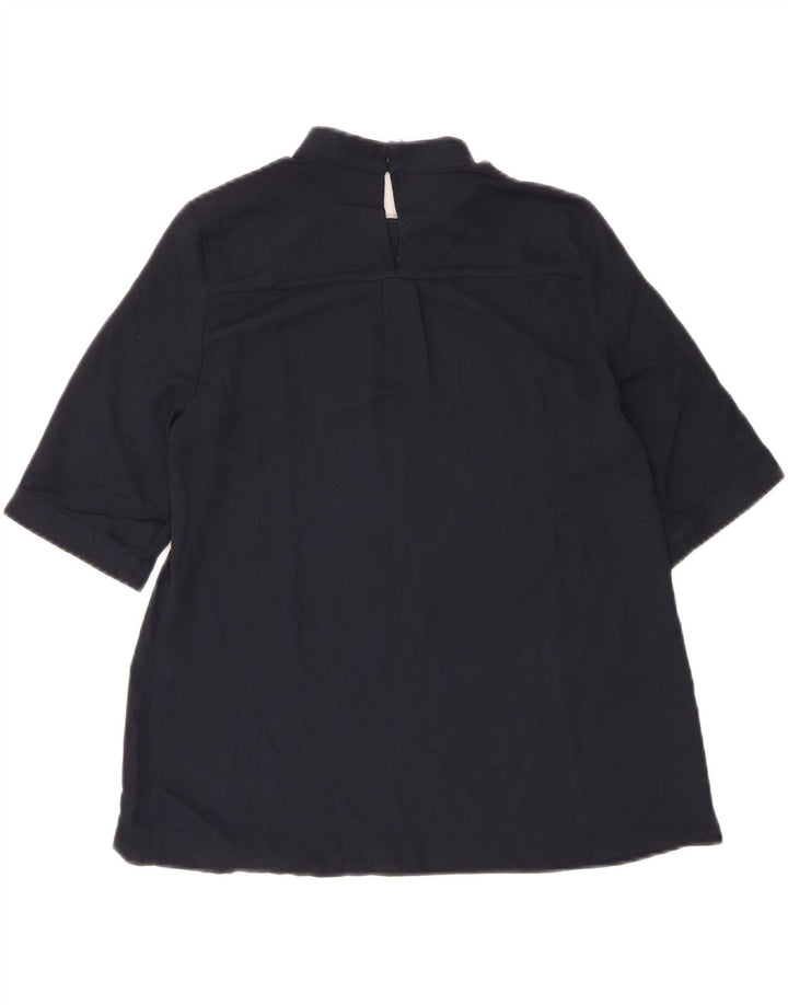 ZARA Womens Oversized Top 3/4 Sleeve UK 6 XS Navy Blue Vintage Zara and Second-Hand Zara from Messina Hembry 