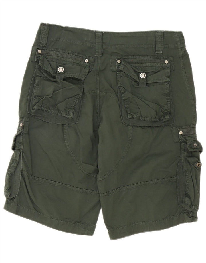 Męskie spodenki cargo w stylu vintage W34, duże, zielone, bawełniane
