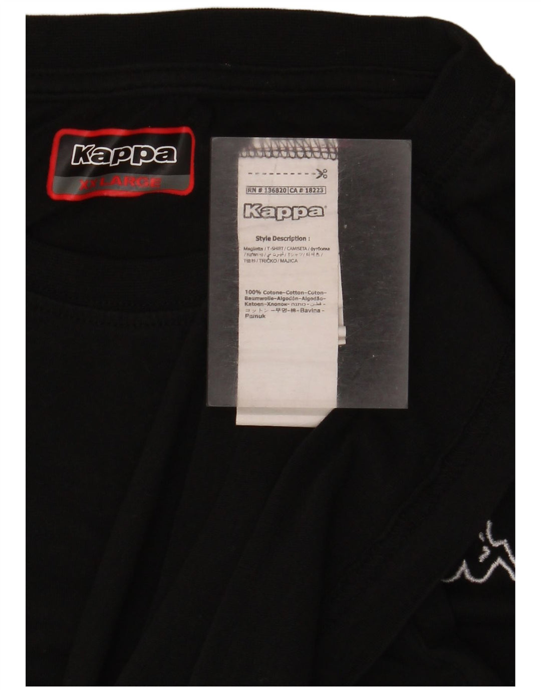 Damska koszulka Kappa Top 2XL Czarna bawełna