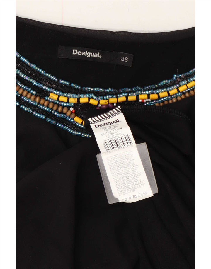 Desigual damska graficzna asymetryczna sukienka-tunika EU 38, średnia czarna geometryczna