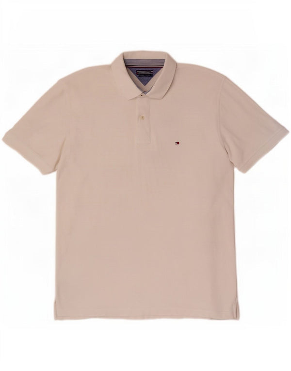 Męska koszulka polo o regularnym kroju Tommy Hilfiger, 2XL, biała bawełna