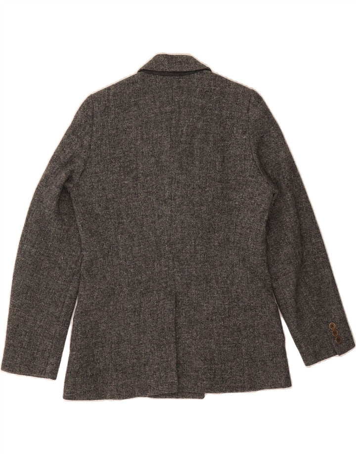 GEMELLI Womens Double Breasted Blazer Jacket UK 10 Small Grey Vintage Gemelli and Second-Hand Gemelli from Messina Hembry 