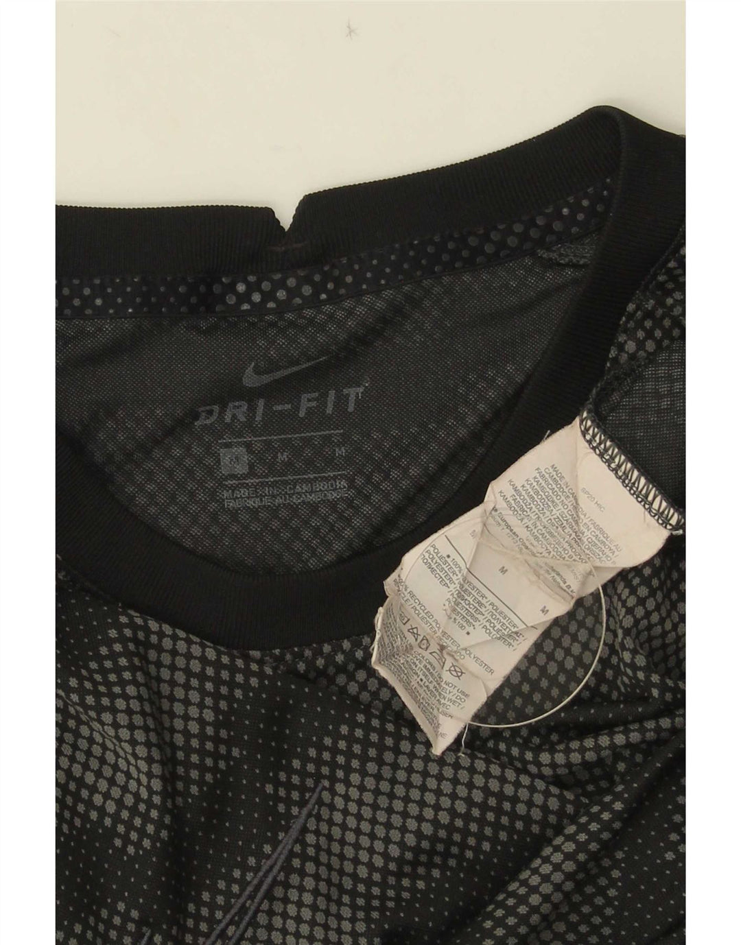 Męska koszulka Nike Dri Fit Top, średni czarny geometryczny poliester
