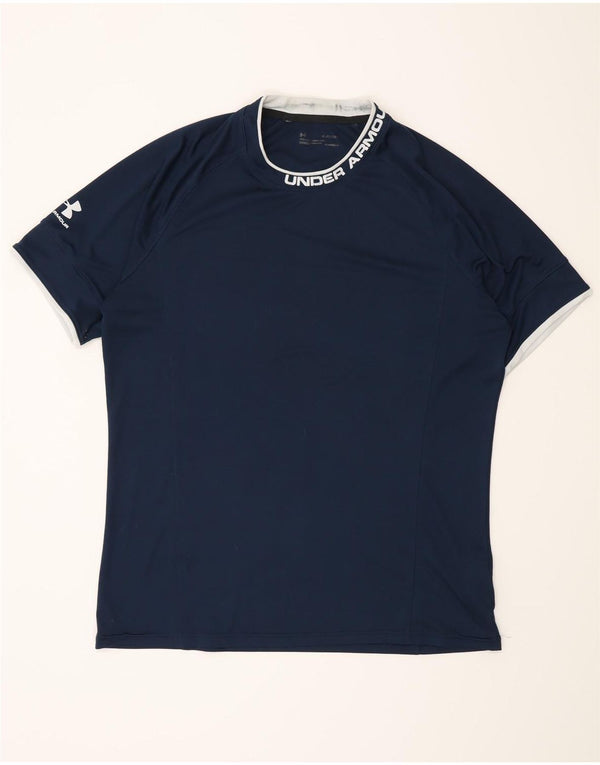 Męska koszulka z grafiką Under Armour Heat Gear, rozmiar XL, granatowy, poliester