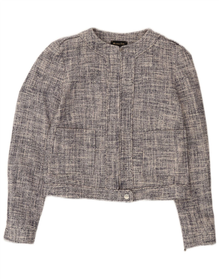 Damska marynarka Massimo Dutti Crop Full Zip EU 36 XS Granatowa, bawełniana