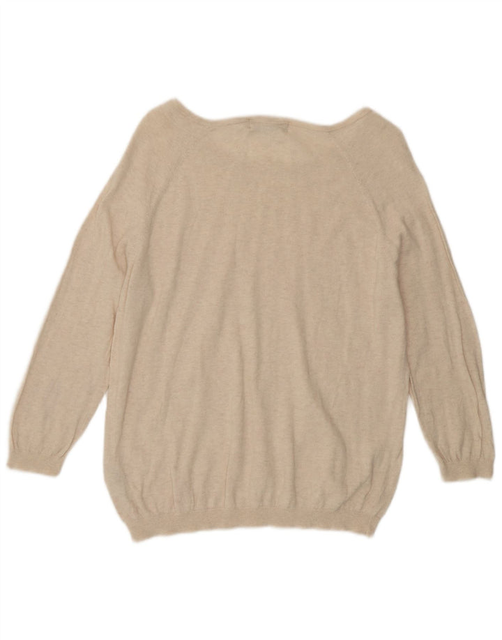 Marks & Spencer Damski sweter z dekoltem w łódkę, UK 16, duży, beżowy