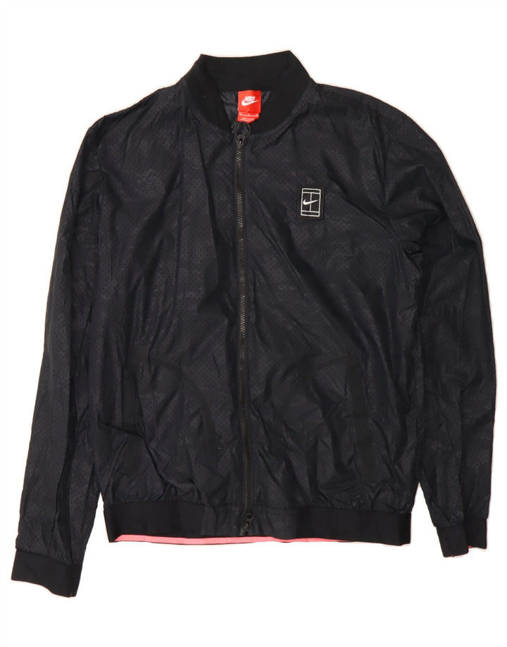 NIKE Womens Oversized Bomber Jacket UK 14 Medium Black Camouflage Nylon Vintage Nike and Second-Hand Nike from Messina Hembry 