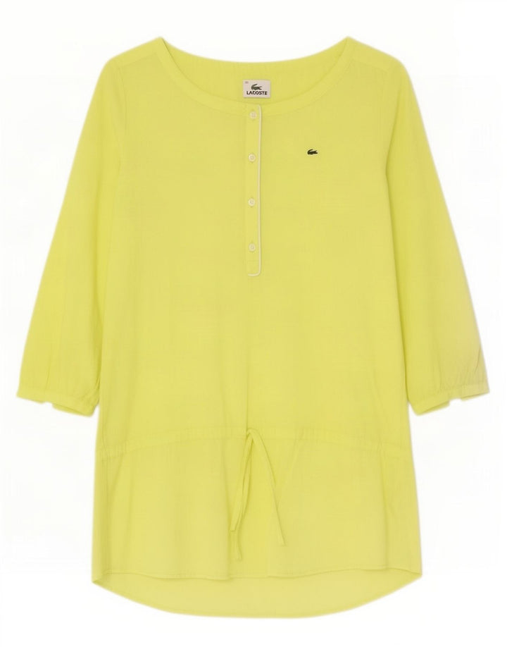 Lacoste Damska Tunika z Rękawem 3/4, Rozmiar 38, Średnia Żółta Bawełna