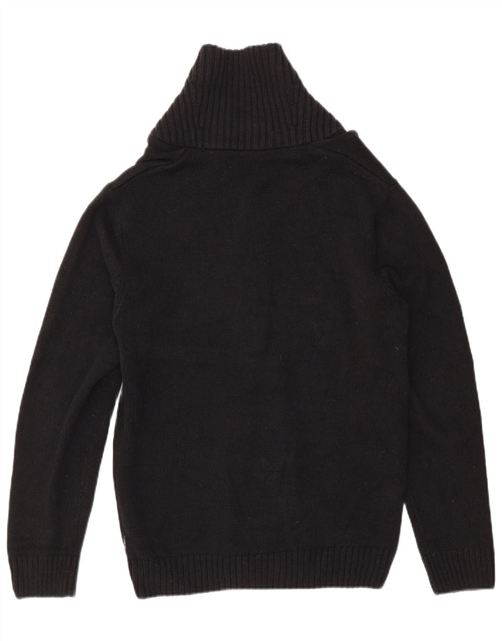 Męski sweter rozpinany CHAPS, mały, czarny, z bawełny Fair Isle