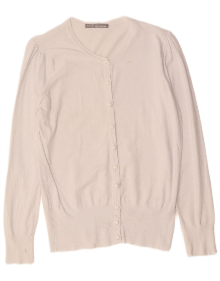 Sweter damski Marks & Spencer UK 12, średni, biały, wiskoza