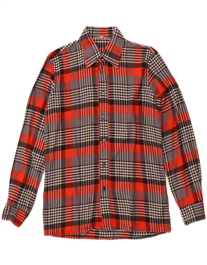 Męska koszula flanelowa VINTAGE rozmiar 15 3/4 40 średnia czerwona kratka