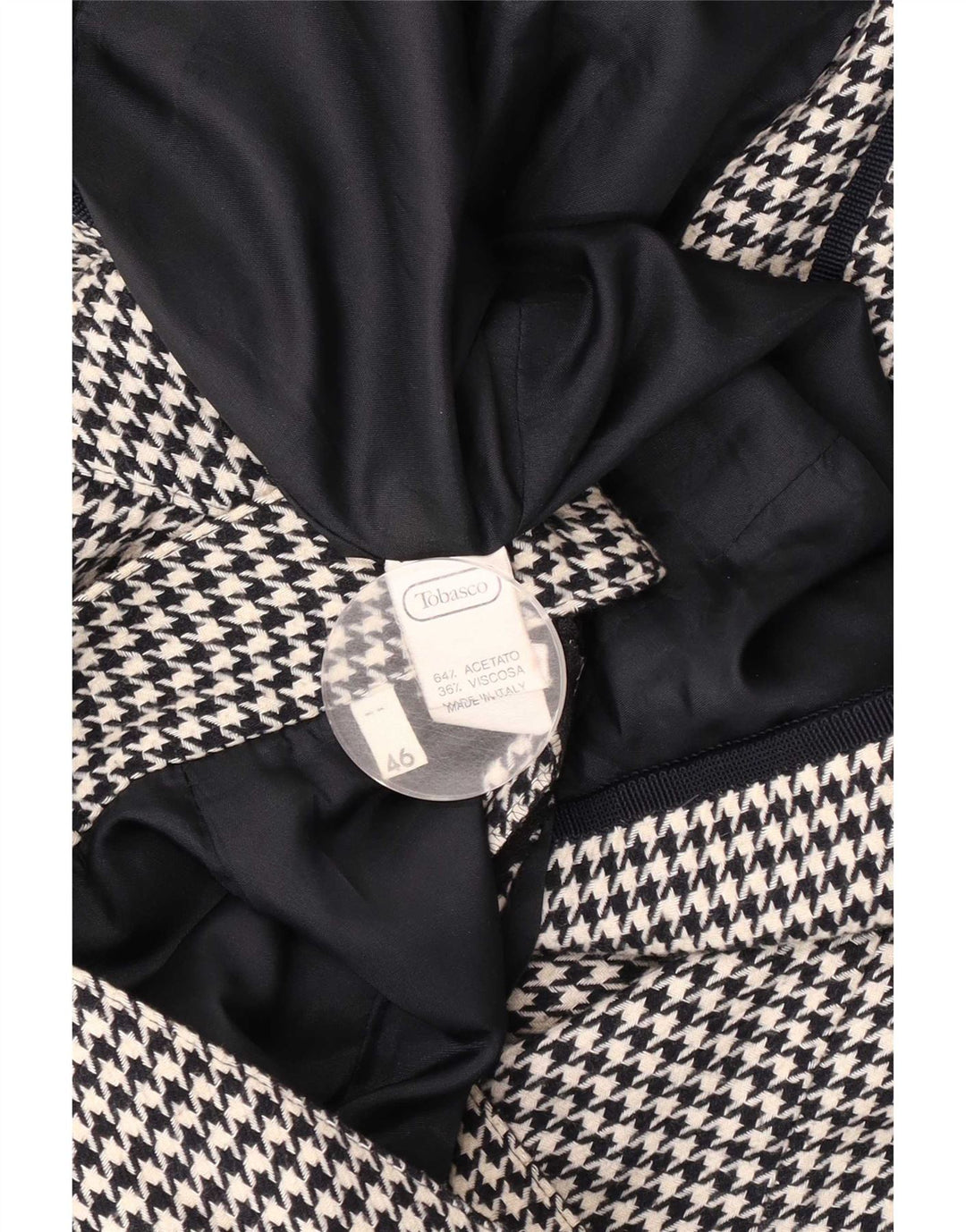 Vintage damski komplet spódnic zapinanych na 5 guzików IT 46 Large W28 Black Houndstooth