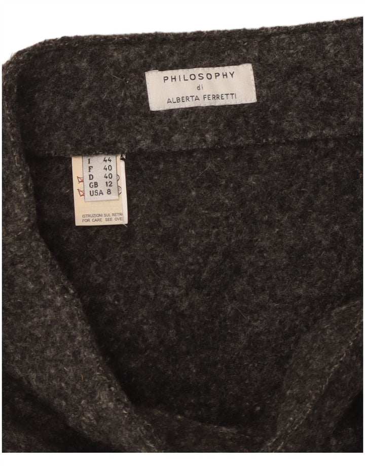 Damska spódniczka mini Philosophy Di Alberta Ferretti UK 12 Medium W30 szara