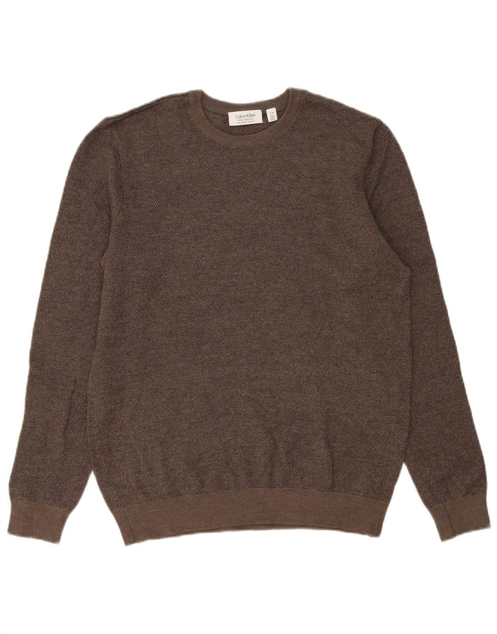 Męski sweter Calvin Klein z okrągłym dekoltem, średnio szary