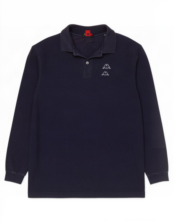 Męska koszulka polo Kappa z długim rękawem 2XL, granatowa, bawełniana