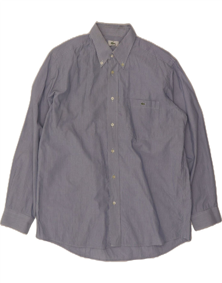 LACOSTE Mens Shirt Size 40 Medium Blue Pinstripe Vintage Lacoste and Second-Hand Lacoste from Messina Hembry 