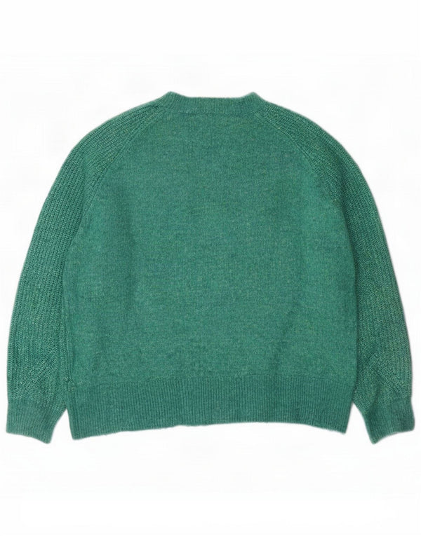 Marks & Spencer Damski sweter z okrągłym dekoltem UK 14 Średni zielony nakrapiany