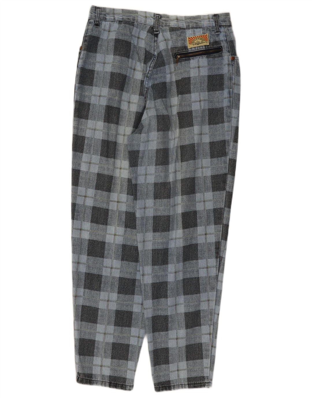 Damskie jeansy zwężane SPITFIRE W34 L27, bawełniana niebieska krata