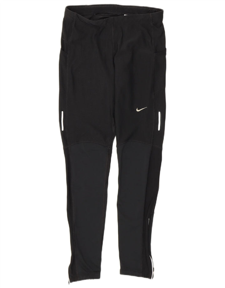 Damskie legginsy Nike Dri Fit UK 12, poliester w kolorze średniej czarnej kolorystyki