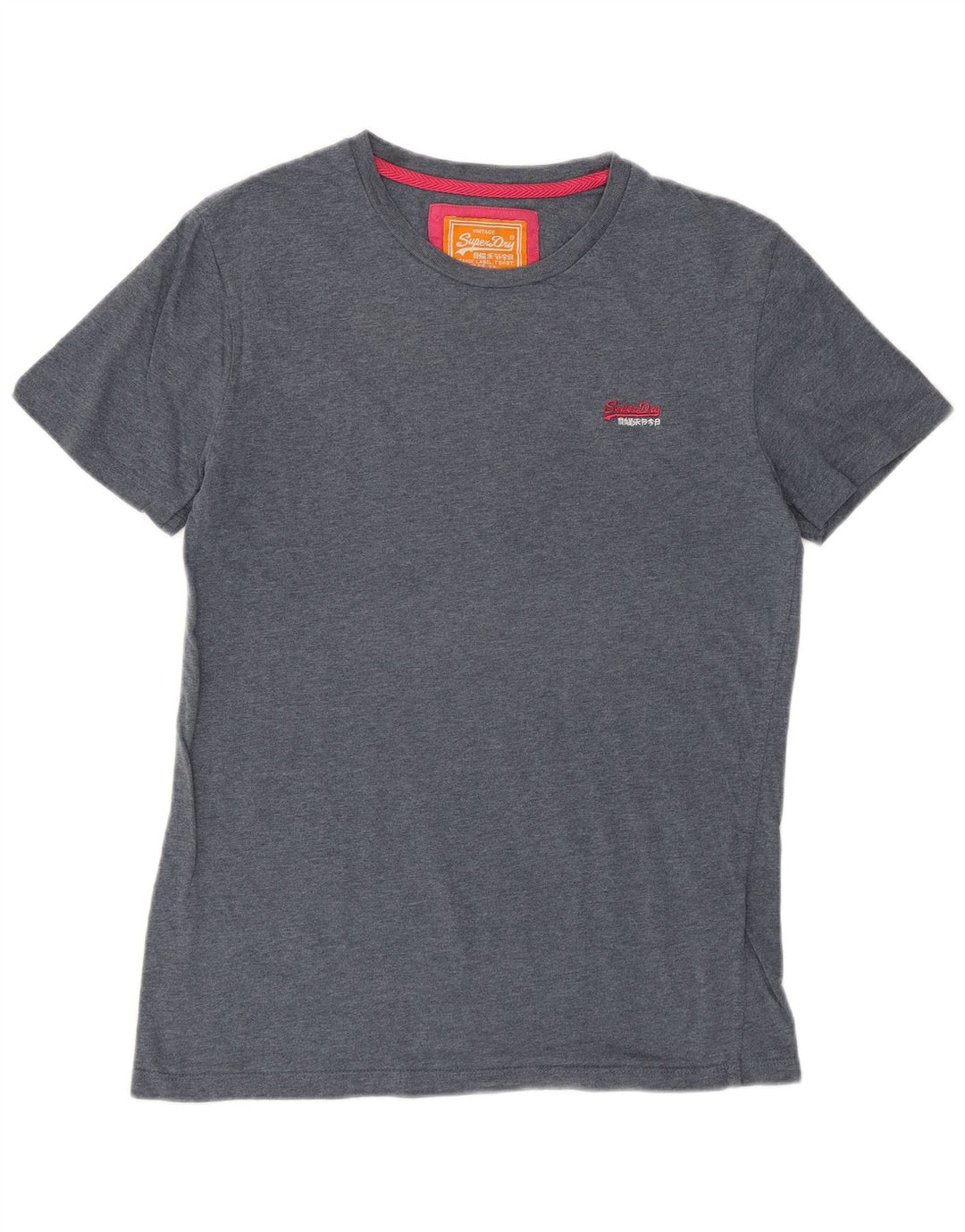 SUPERDRY Męski T-shirt Top Mały Granatowy Bawełniany