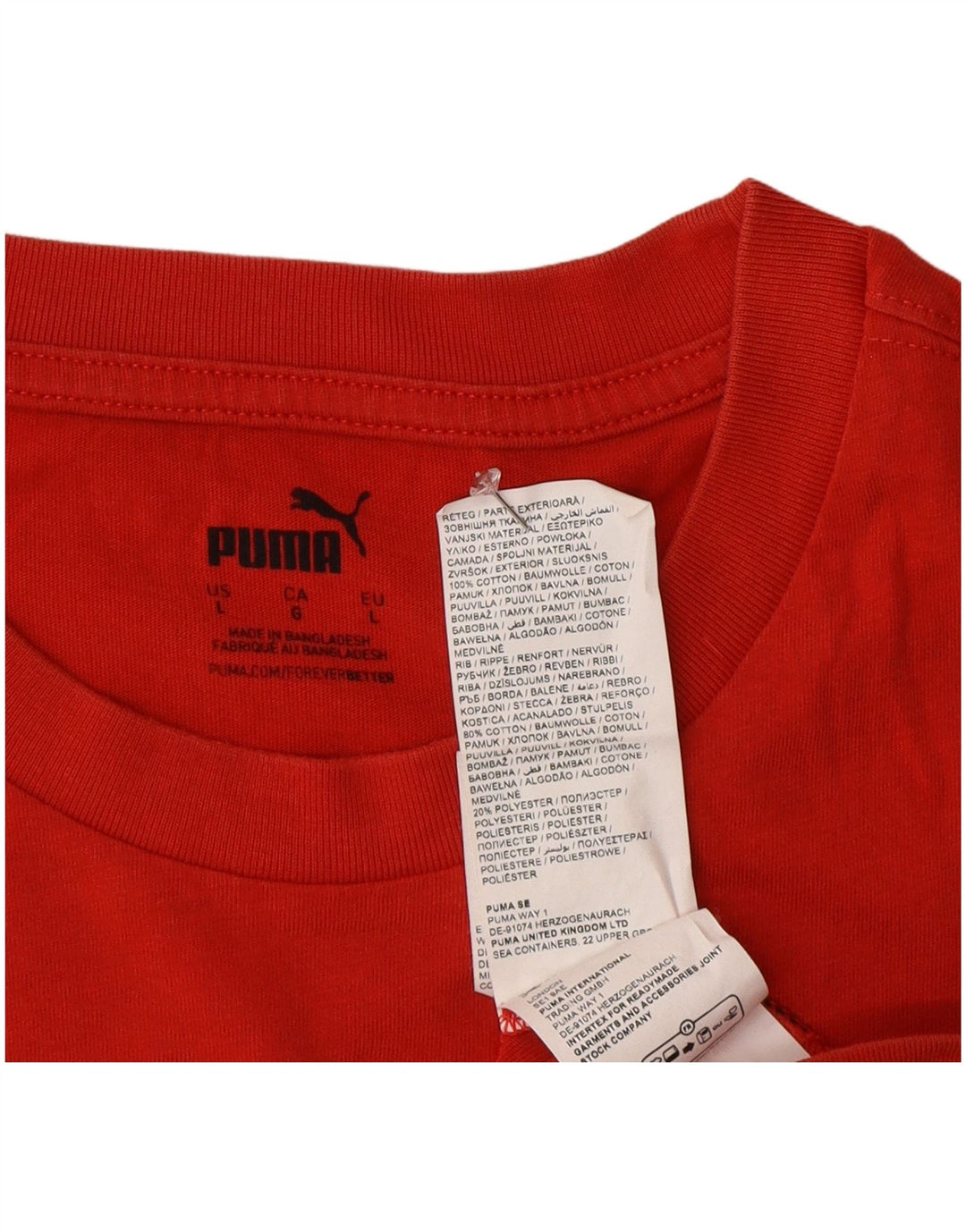 Męski T-shirt z grafiką Puma, duży, czerwony, bawełniany