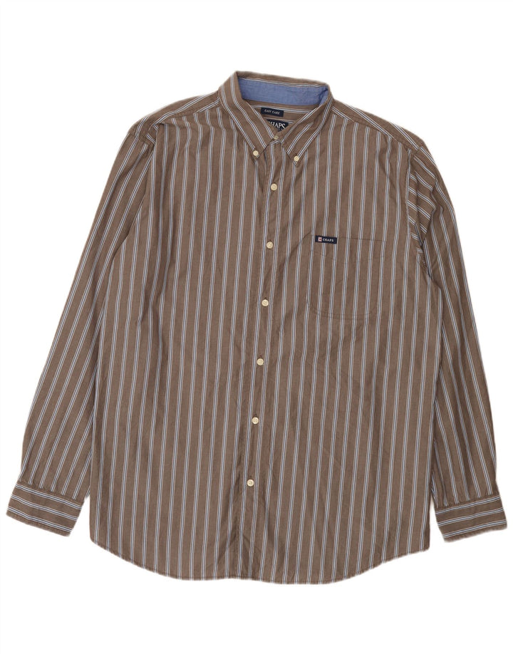 Koszula męska Chaps Easy Care XL, szara, bawełniana w prążki