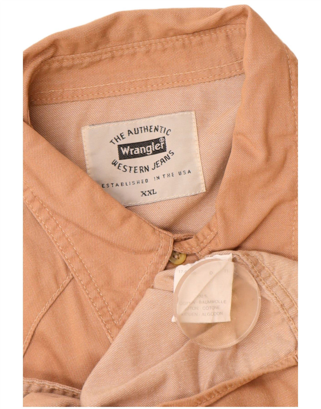 Koszula męska Wrangler 2XL, beżowa, bawełniana