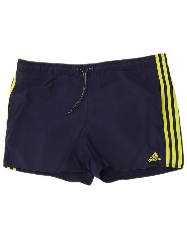 Męskie spodenki kąpielowe Adidas, średnie granatowe, nylonowe