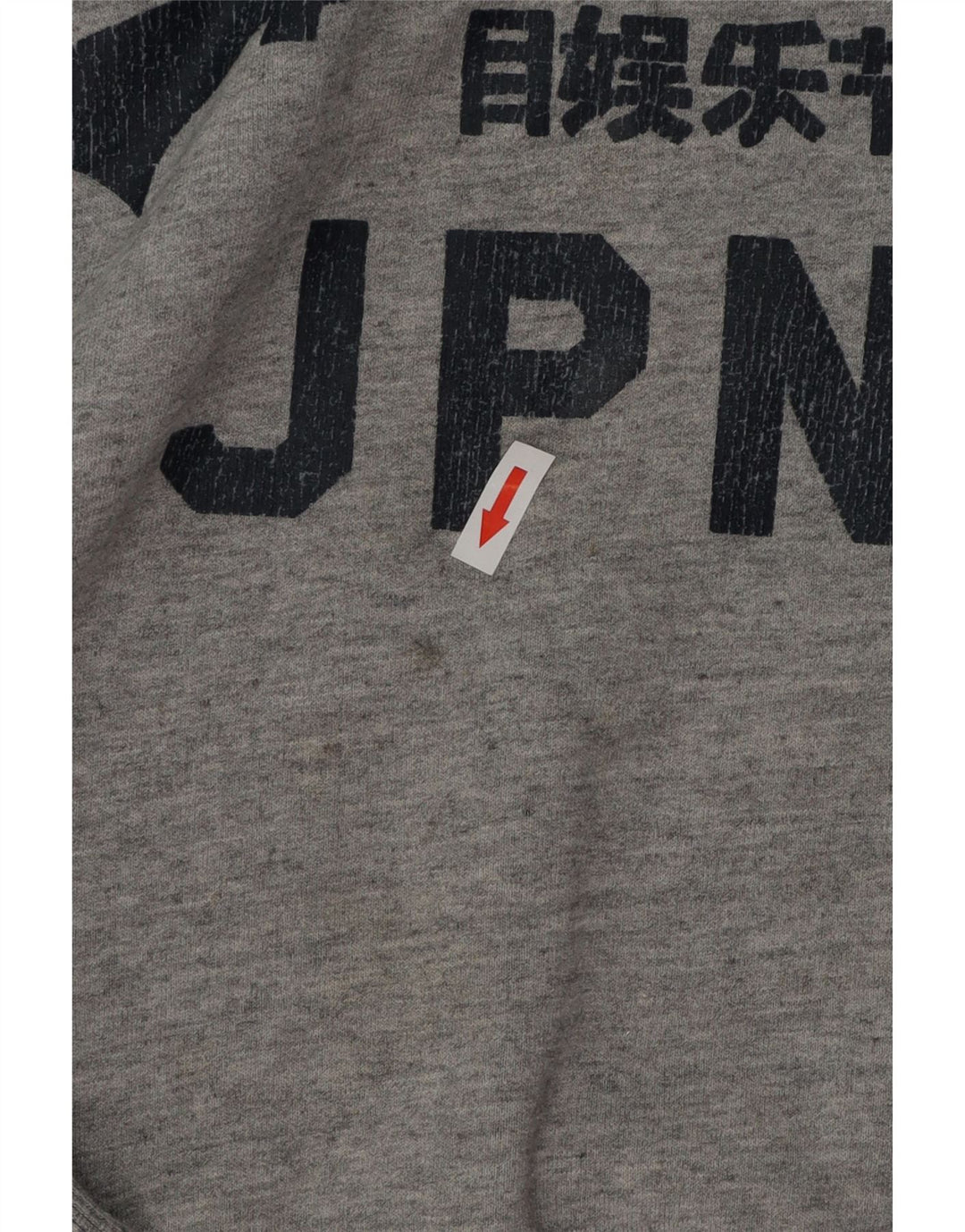 SUPERDRY Męska bluza z grafiką, duża, szara, nakrapiana bawełna