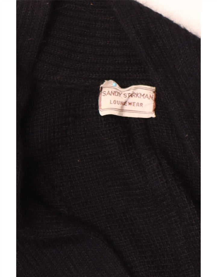 Vintage damski sweter oversize o przedłużonym kroju UK 14, średni czarny