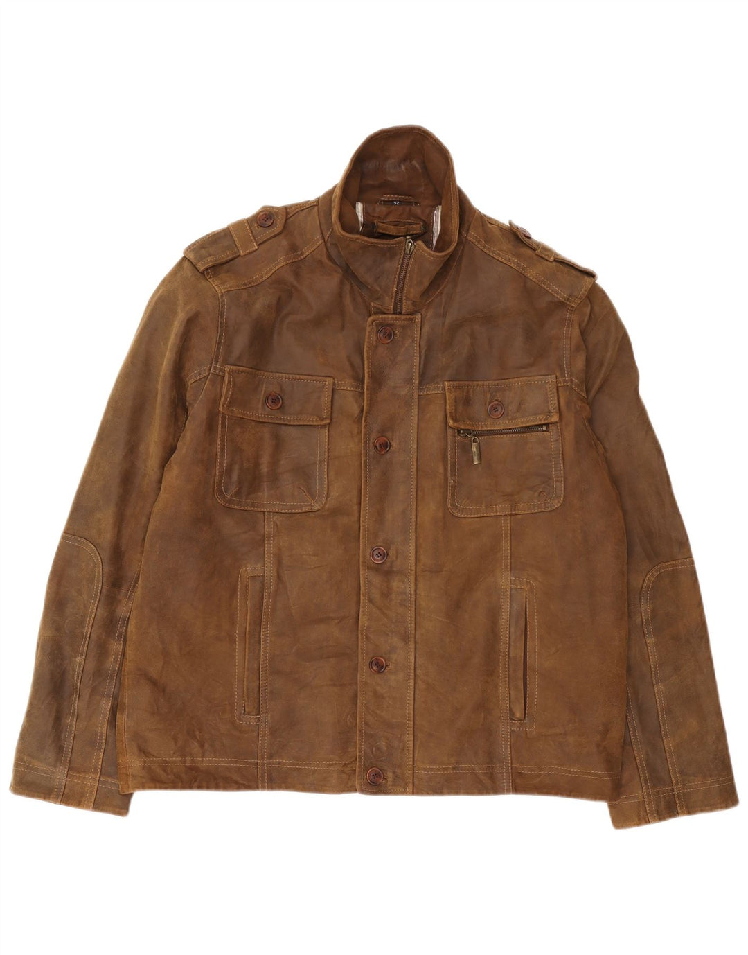 Męska kurtka wojskowa zamszowa Engbers IT 52 XL, brązowa skóra