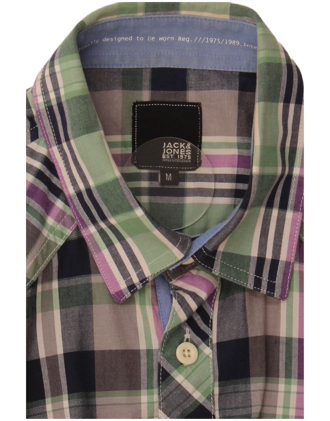 Męska koszula z krótkim rękawem JACK & JONES w średnią wielobarwną kratkę