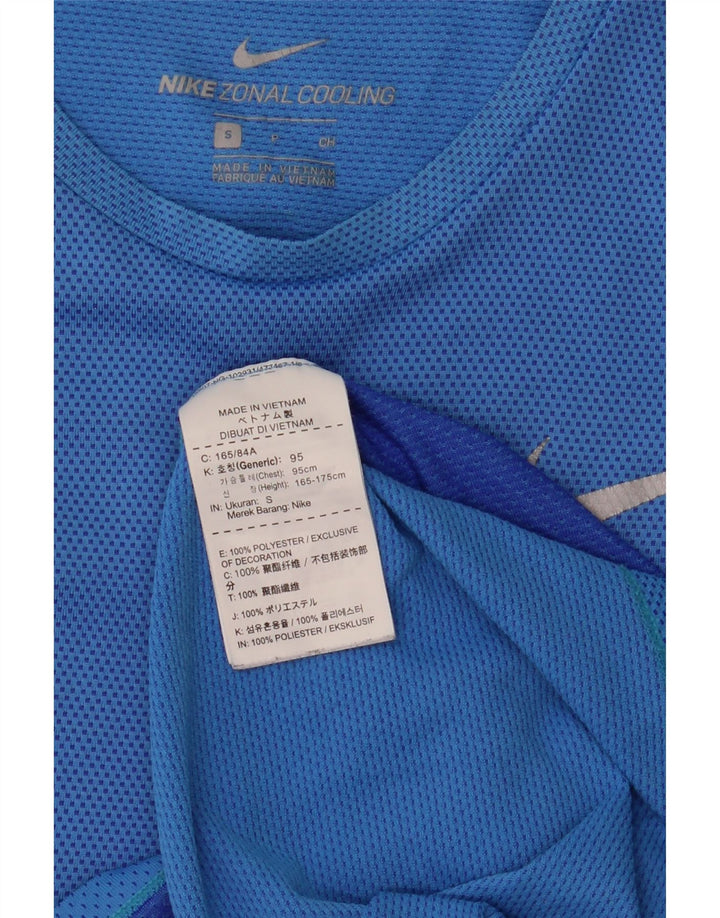 T-shirt męski Nike, mały, niebieski, poliestrowy