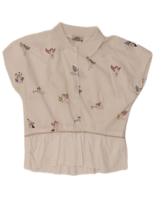 Damska bluzka z grafiką GYMNASIUM UK 14, duża, bawełniana w kolorze złamanej bieli