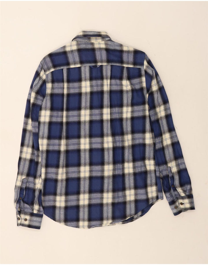 Męska koszula flanelowa Superdry, mała, granatowa, bawełniana w kratę