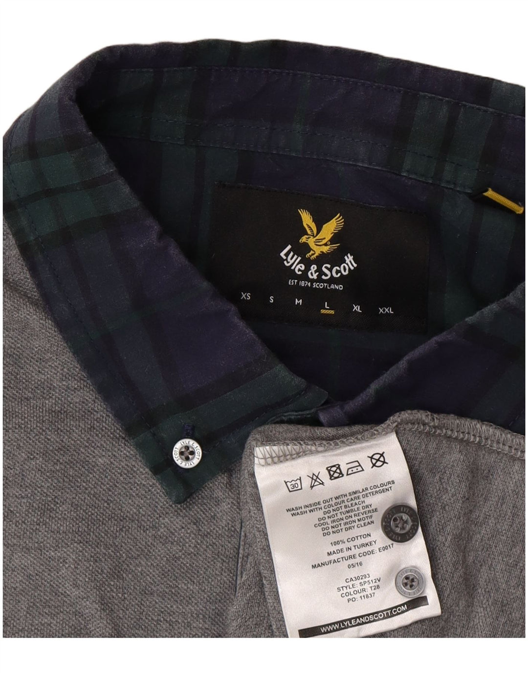 Męska koszulka polo do rugby Lyle & Scott, duża, szara, bawełniana