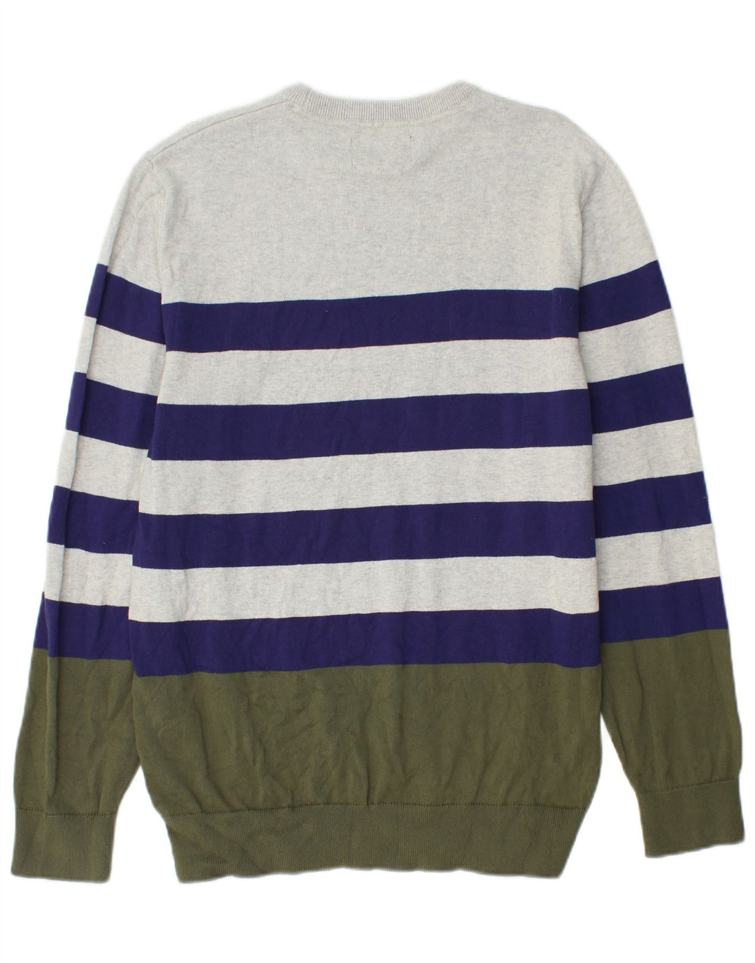 BARBOUR Mens Crew Neck Jumper Sweater Large Multicoloured Striped Cotton