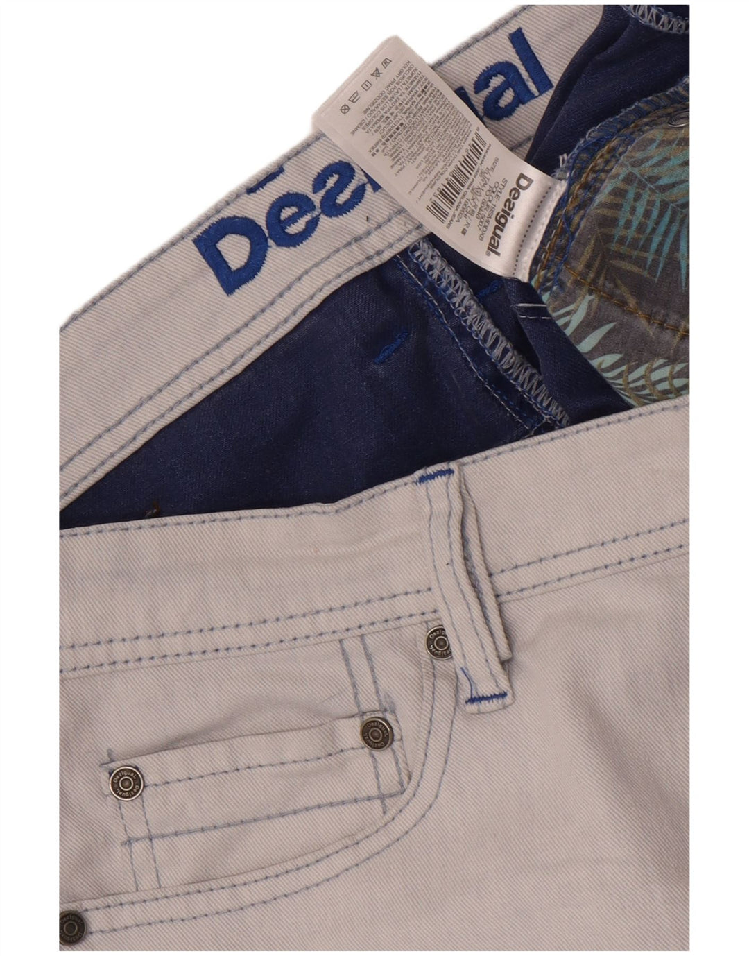 Desigual Męskie jeansy slim W36 L33 Niebieskie bawełniane