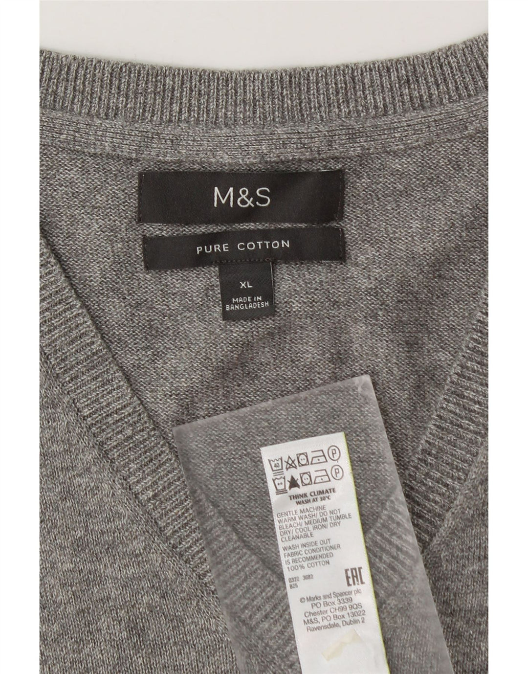 Marks & Spencer Męski podkoszulek XL z kamizelką XL, szara bawełna