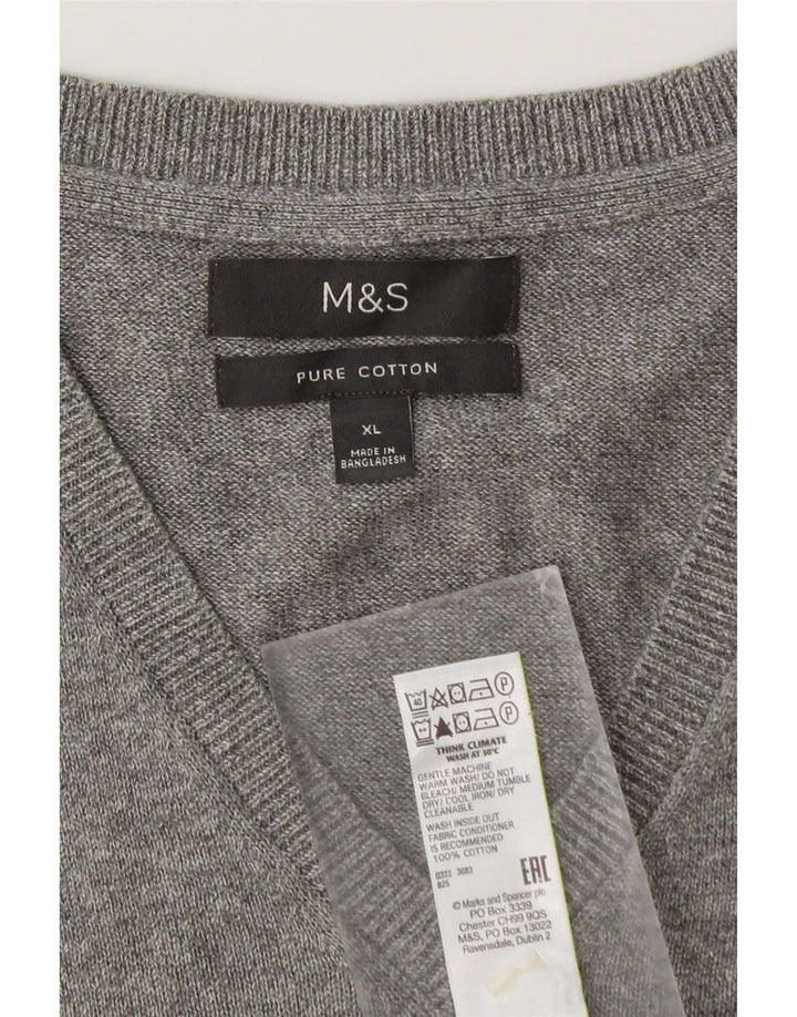 Marks & Spencer Męski podkoszulek XL z kamizelką XL, szara bawełna