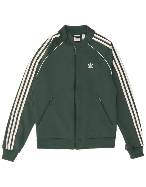 Damska kurtka dresowa Adidas o regularnym kroju, UK 10, mała, zielona, poliestrowa