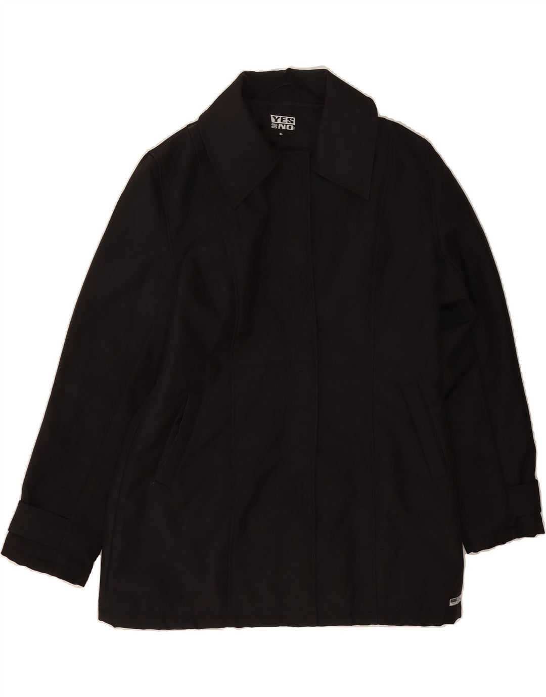 YES OR NO Womens Windbreaker Jacket UK 18 XL Black Polyester Vintage Yes Or No and Second-Hand Yes Or No from Messina Hembry 