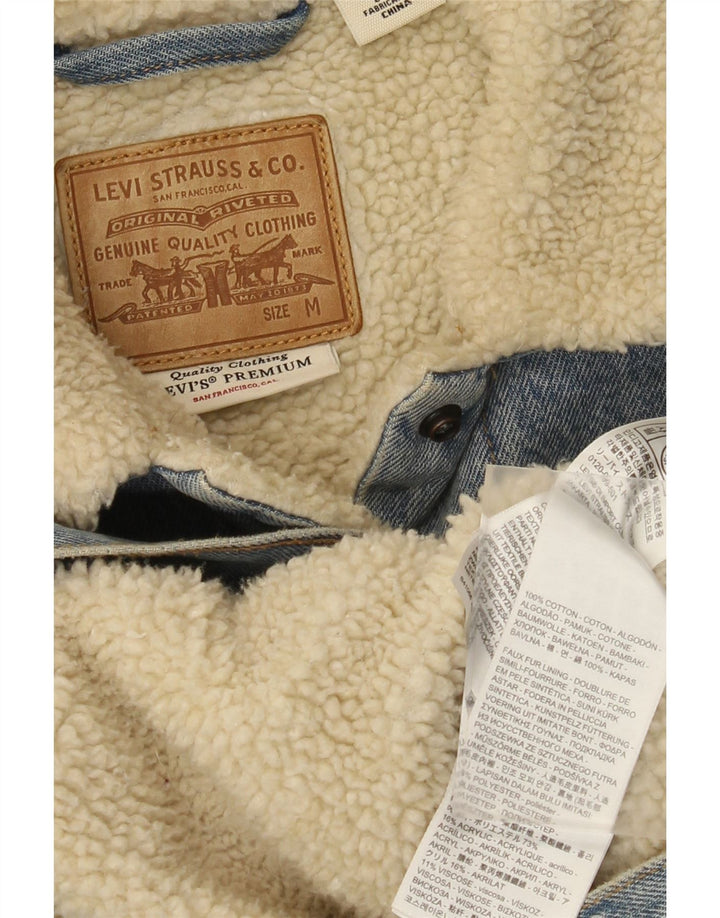 Damska kurtka jeansowa Levi's Sherpa UK 38, średnia niebieska bawełna