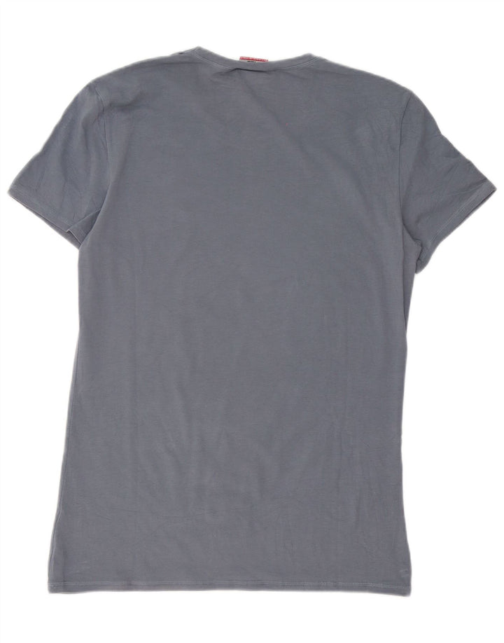 T-shirt męski Fila, duży, niebieski, bawełniany