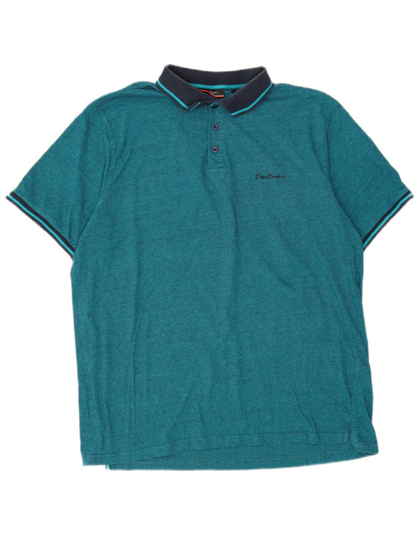 Męska koszulka polo Pierre Cardin o regularnym kroju 3XL, niebieska, bawełniana w bloki kolorów