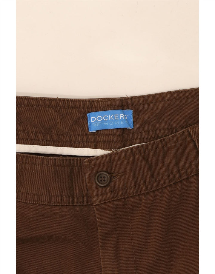 DOCKERS Womens Straight Chino Trousers W32 L30 Brown Vintage Dockers and Second-Hand Dockers from Messina Hembry 